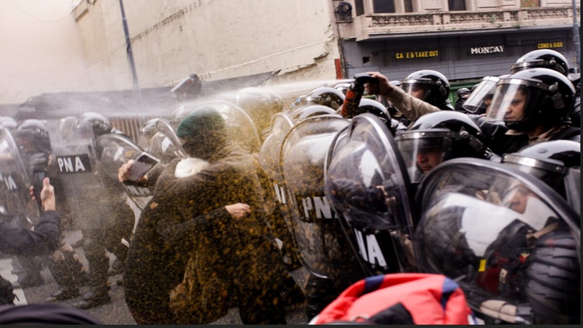 Policía argentina reprime a manifestantes que rechazan la Ley Bases 6 Argentina 4