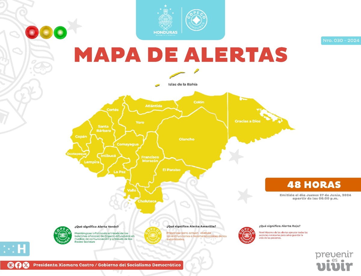Alerta Amarilla en Honduras tras 48 horas de lluvias 3 Copeco 1