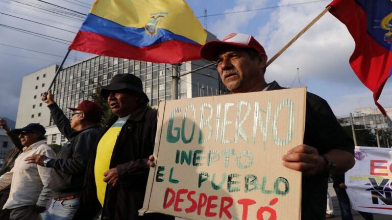 Trabajadores de Ecuador vuelven a las calles en rechazo a políticas de Noboa 1 Ecuador movilizaciones rechazo Gobierno Noboa foto Tenemos Noticias