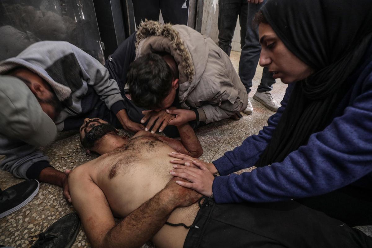 Palestinians Mourn Their Dead At Deir Al Balah Hospital In Central Gaza